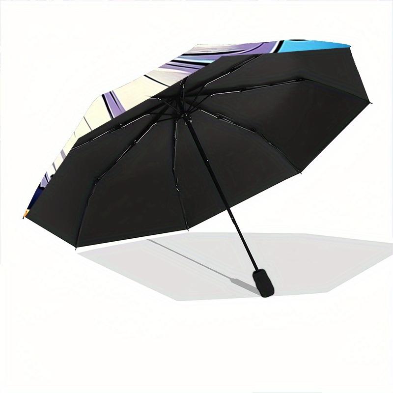 1pc Halloween Stitch Pattern Cartoon Umbrella, Fashionable, Personalized, High-Value Folding Umbrella, a Must-Have for Summer, 8-Rib Durable