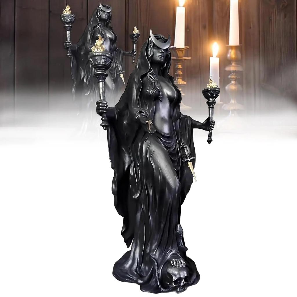 Hekate Niktipolos, The Witch of The Night, Witch of The Night Figurine, Dark Goddess Hecate Altar Sculpture, Pagan Home Decor