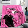 1PC Pink Panther Print Flannel Blanket, High Quality Comfortable for All Seasons, Home Decor, Warmth and Comfort, Perfect for Christmas Gifts