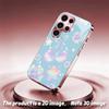 2DFlat Samsung electroplated tempered glass phone case,Pastel Stars and Cherries DesignSuitable for Galaxy S26 S23 S24FE S25ULTRA S22 S21