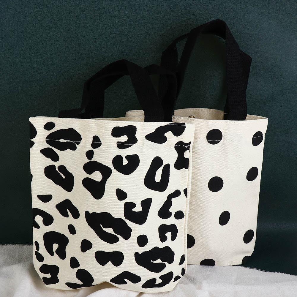 Grocery Handbags Polka Dot Korean Canvas Bag Women Shoulder Bags Shopping Books Bags Student Bags