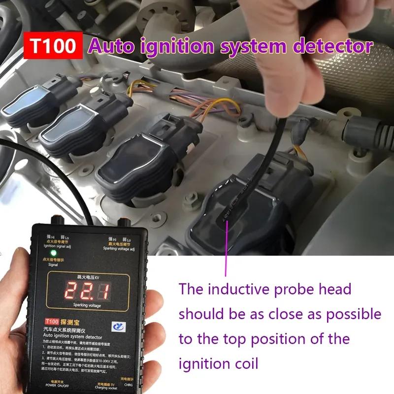 AM-T100 12V 24V Auto Zündsystem Detektor Zündsignal und Zündfunken Spannungstester