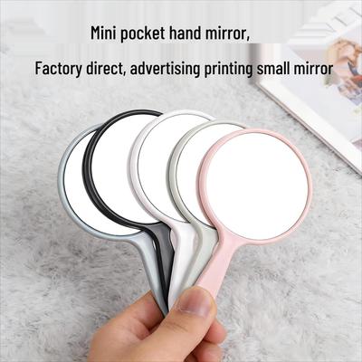 Custom Logo Mini Handheld Makeup Mirror - Portable Pocket Size
