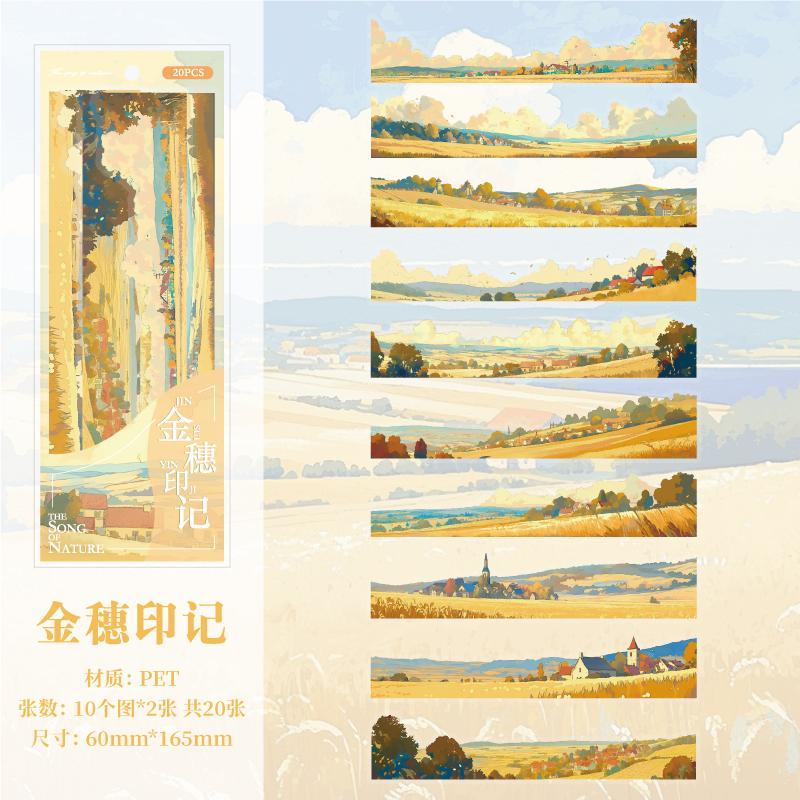 Journal GO 20pcs/lot Natural Scenery Stickers Beautiful Landscape Sticker Pack natural scenery Junk Journal DIY Scrapbooking