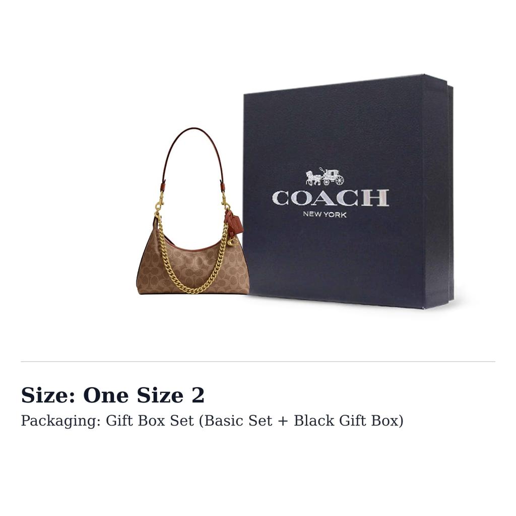 COACH Juliet Coated Canvas Shoulder Bag Medium Women's Brown CAM26-B4XHG