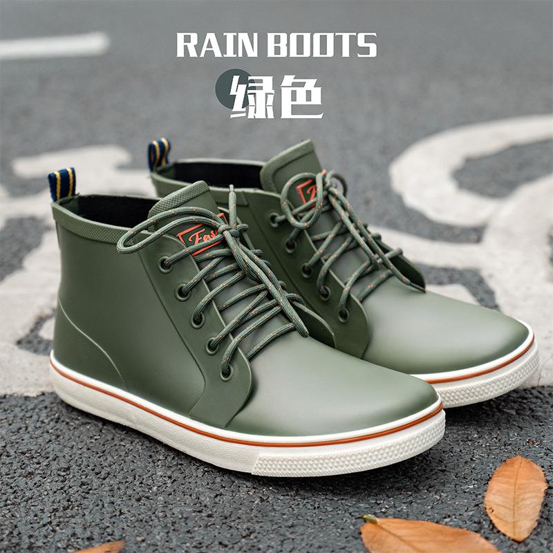 

Водная обувь высококлассная дождевая обувь мужская короткая голенище низкий верх нескользящие рыболовные резиновые сапоги на шнуровке модная дождевая обувь женская обувь обувь для пары 44 зелёный