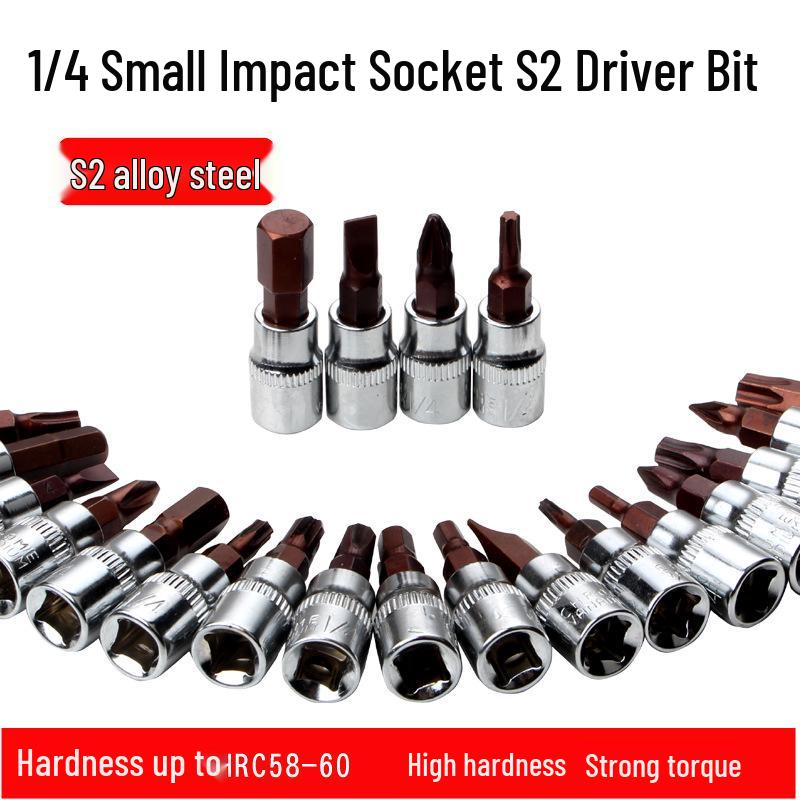 S2 Chrome Vanadium Steel T30 Hex Drive Socket Bit Screwdriver 1/4".