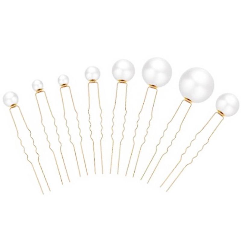 Eighteen-Piece Hairpin Set: Handmade Beaded Imitation Pearl Bridal Hair Accessories