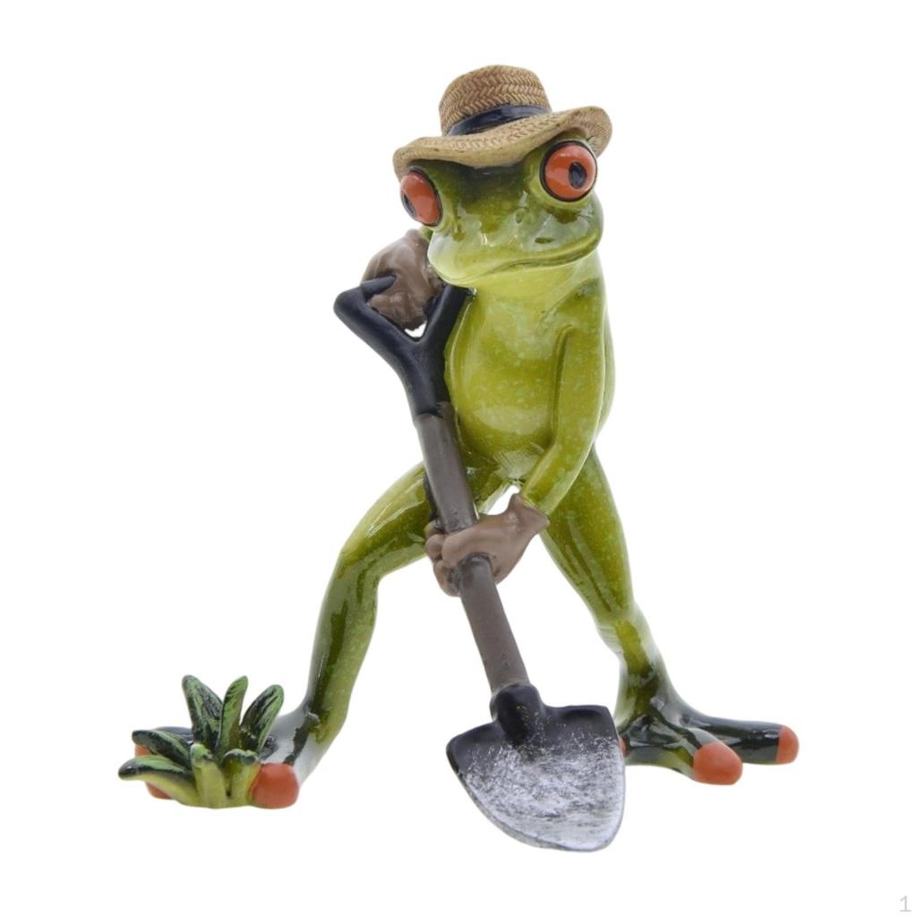 Frog Figurine Resin Art Piece Collectible Decor for Indoor