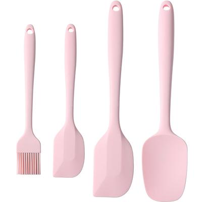 Spatola in Silicone Rosa Antiaderente Manico Rotondo Raschietto per Torta Strumenti per Crema Burro Pasticceria Cose Resistenti alle Alte Temperature per Cucine