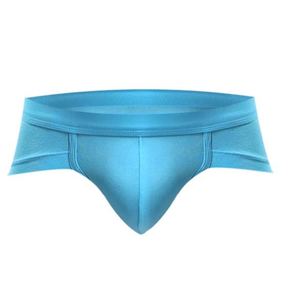 U Convex Lift Hip Men Underpants Stretchy Low Waist Solid Color Boxer Briefs