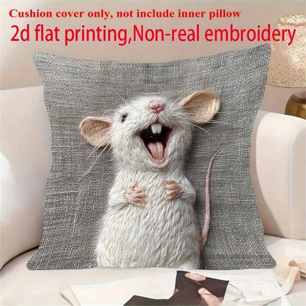 VIKAMA Kunstborduurwerk Dierenprint Kussenhoes Woonkamer Bank Kussenhoes Slaapkamer Hoofdeinde Kussensloop Home Decor 30x30cm