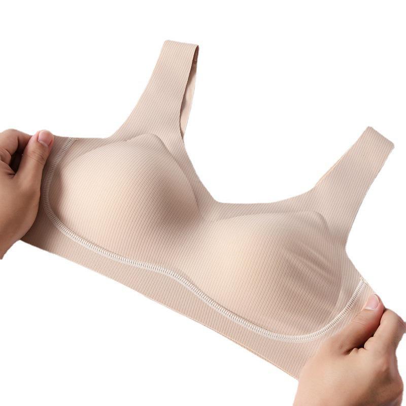 Damen Push-up Nahtloser Latex-Westen-Stil Bügelloser BH