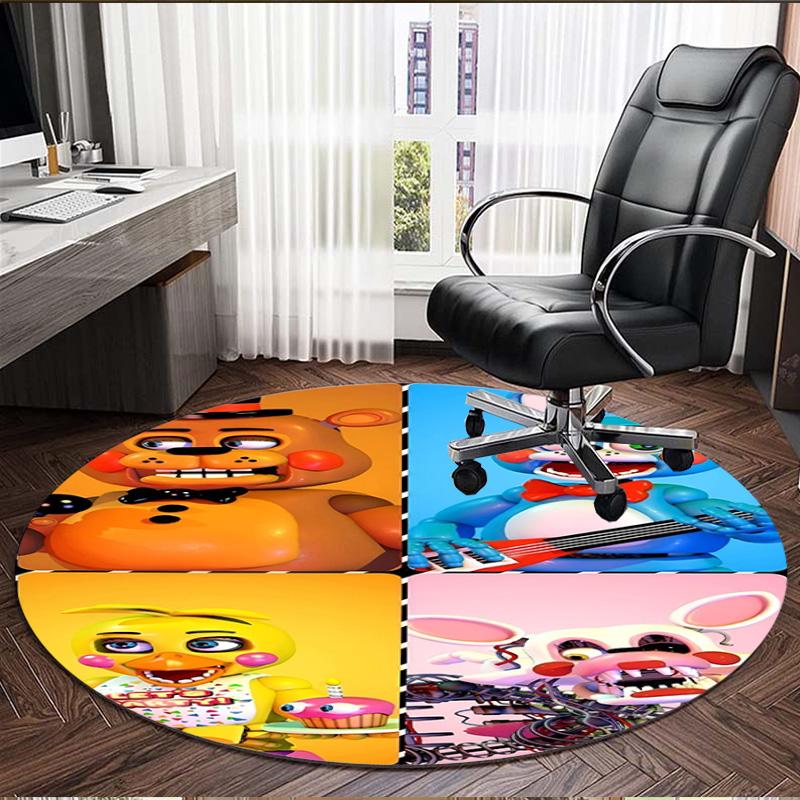 Five Nights At Freddy's Print Round Rug, Washable Floor Carpet, For Entryway Dorm Laundry Room Office Study, Home Decor Birthday Christmas Gift