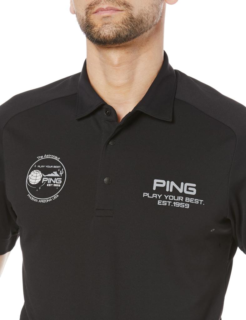 Ping Apparel Short Sleeve Polo Shirt UV Golf Size LL Men's (Stretch, Heat-Shielding, Protection) / / 621-4160307 010_Black,