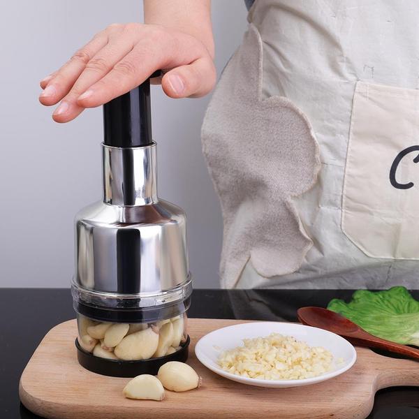 1Pcs Stainless Steel Onion Press Chopper Hand Vegetable Chopper Stainless Steel Manual Food Chopper for Kitchen Tools