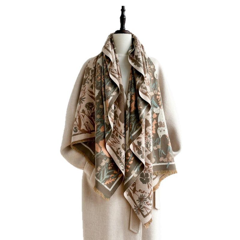 New cute cat scarf women's autumn and winter velvet thickened imitation cashmere shawl with warm scarf women