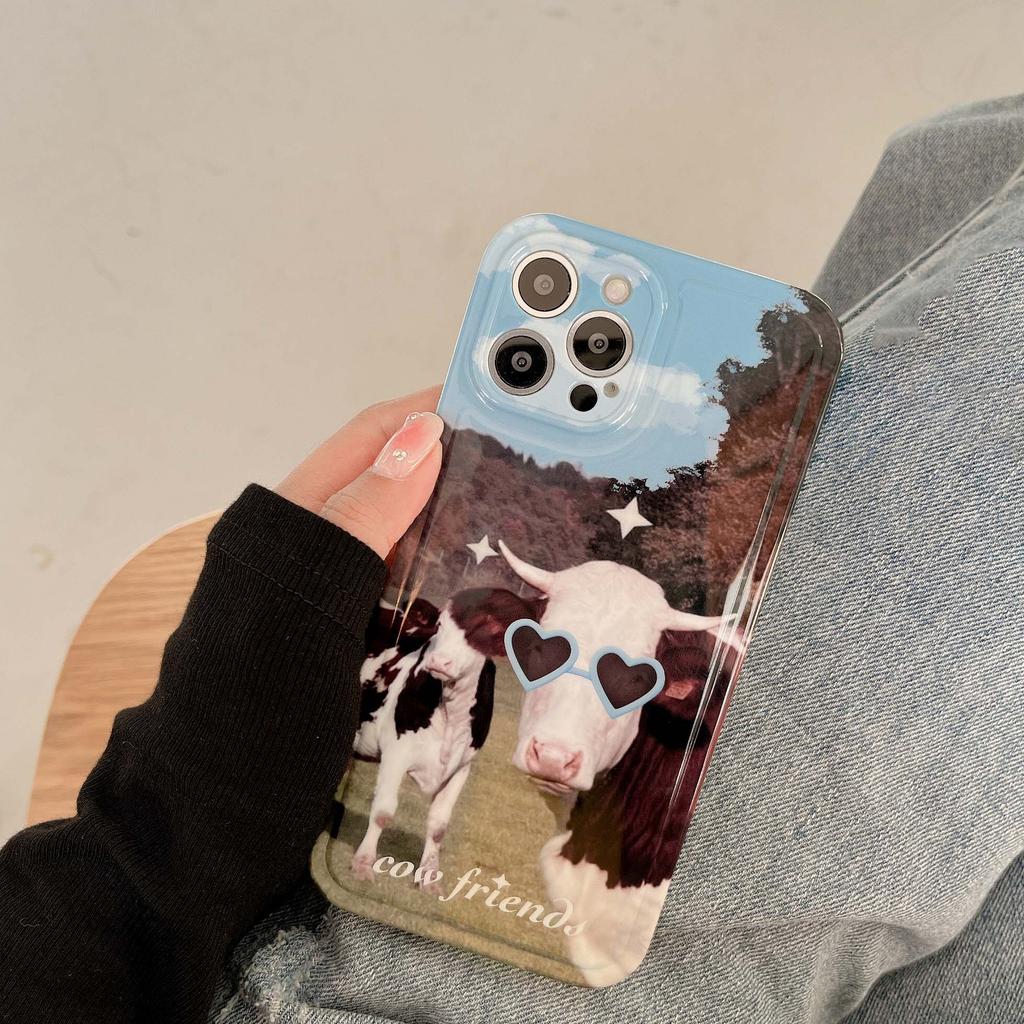 Cow Friend Relif 3d Imd Soft Silicone Shockproof Phone Case For Iphone 14 Pro Max 13 12 11 Promax Cute Catoon Back Cover Shell