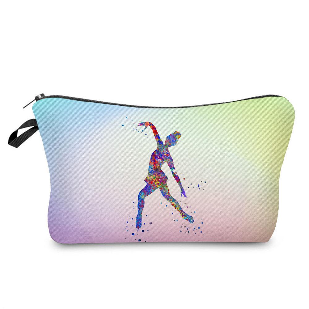 Women Gymnastics Print Cosmetic Bag Toiletries Organize Travel Storage Case  6391 KTB