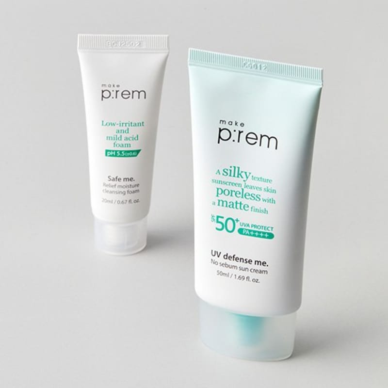 [Make Prem] UV Defense Me No Sebum Sunscreen 50ml + Cleansing Foam 20ml