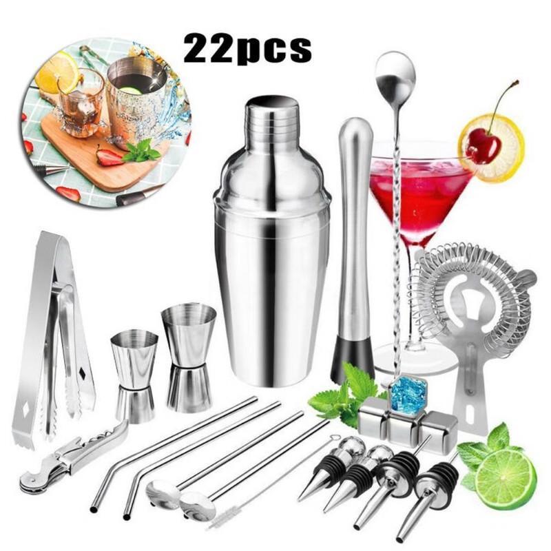 Cocktailshaker & Barwerkzeug-Set aus Edelstahl