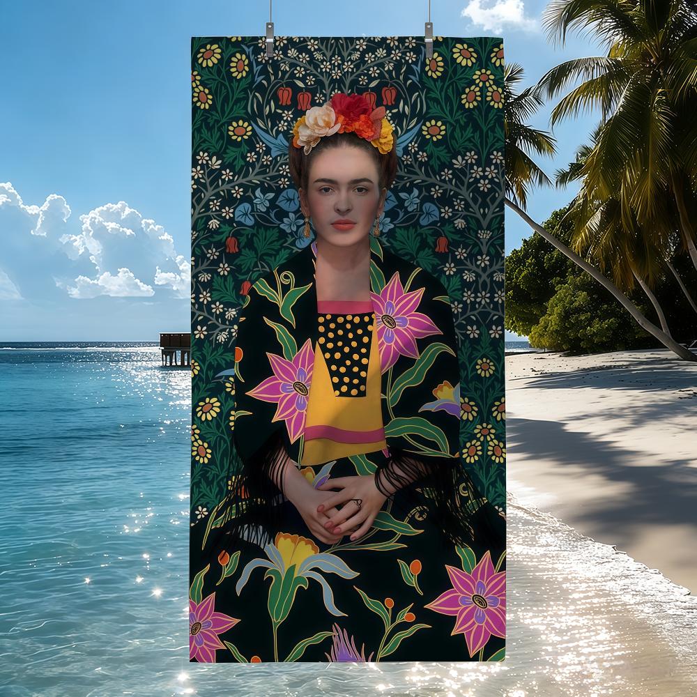 Classic Art F-Frida Flower K-Kahlo-S Towel Quick Drying Beach Towels Are Suitable For Swimming Pools Camping Yoga And The Gym