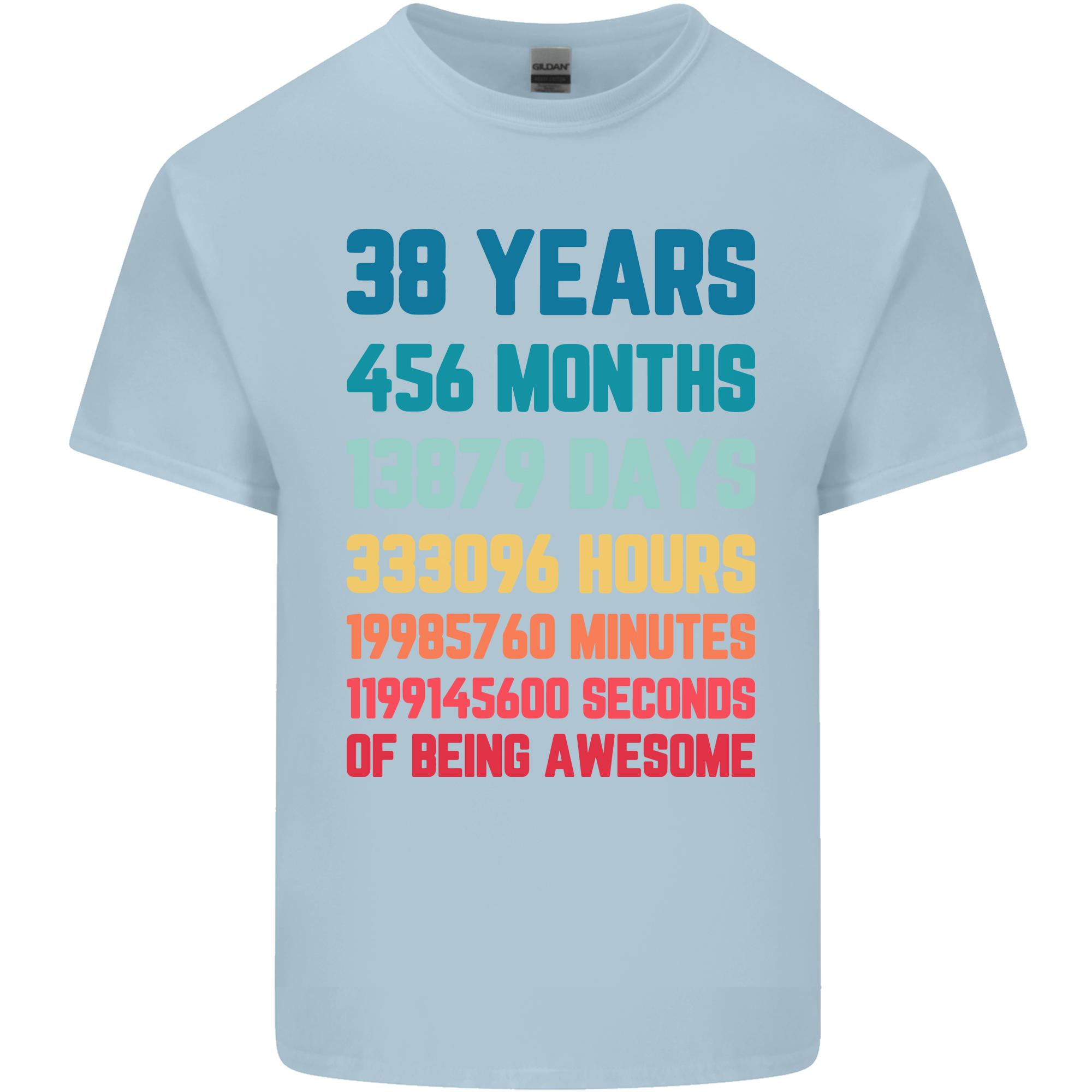 38th Birthday 38 Year Old Unisexs Light Cotton TShirt S