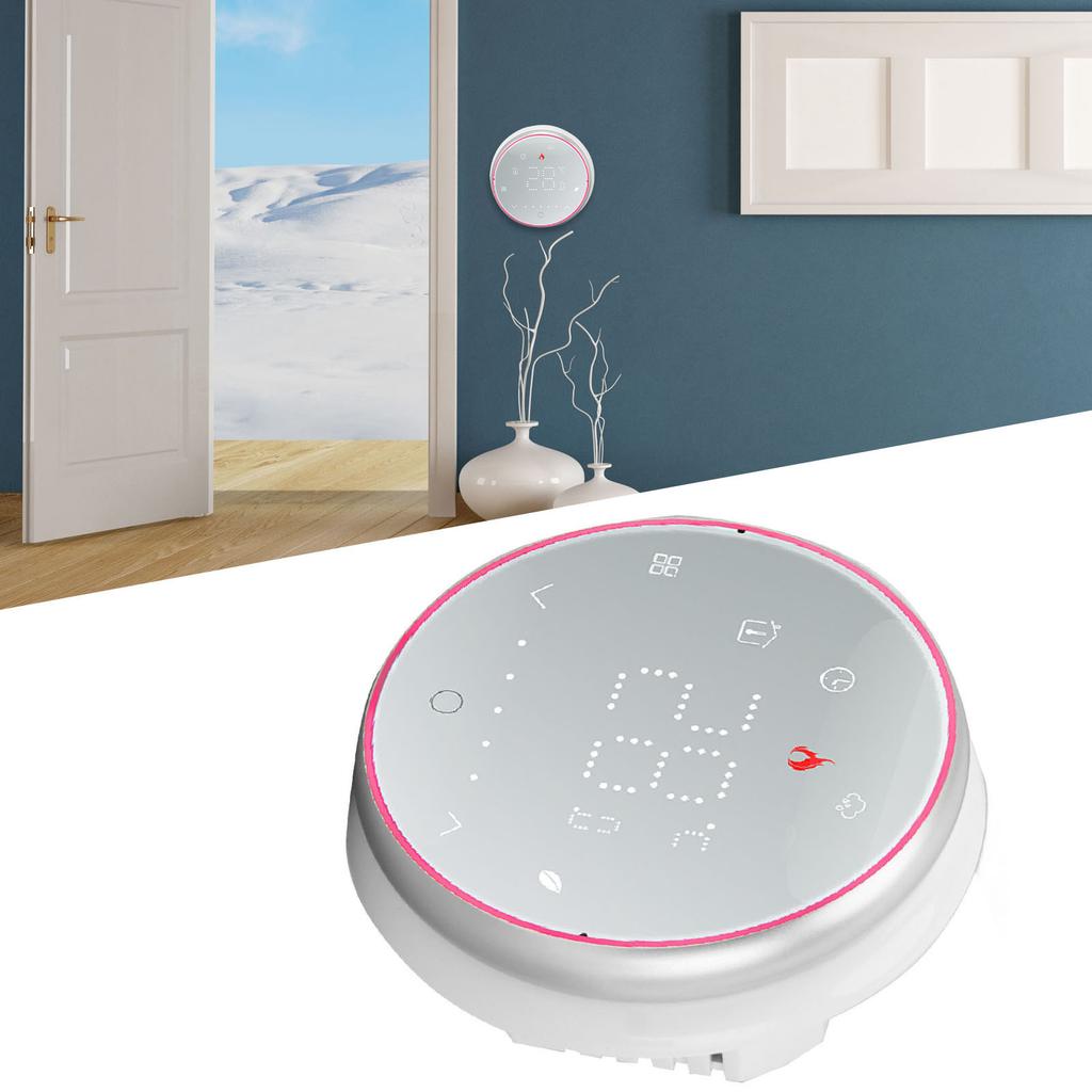 Smart Thermostat 1 Week Programmable LED Display Recessed Round Digital Thermostat AC95‑240V for Water Heating System