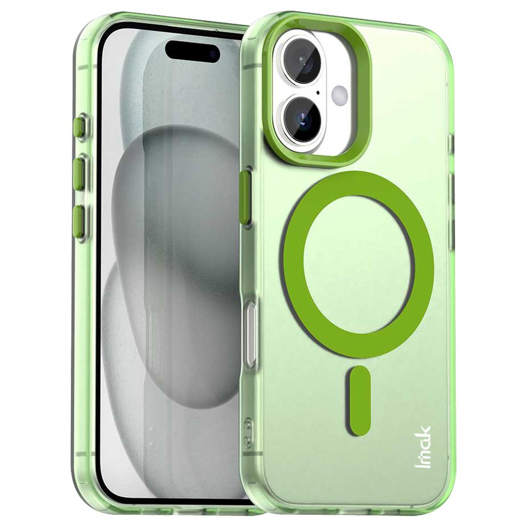 IMAK For iPhone 16 Case Compatible with MagSafe Candy Color Anti Drop TPU+PET Back Cover