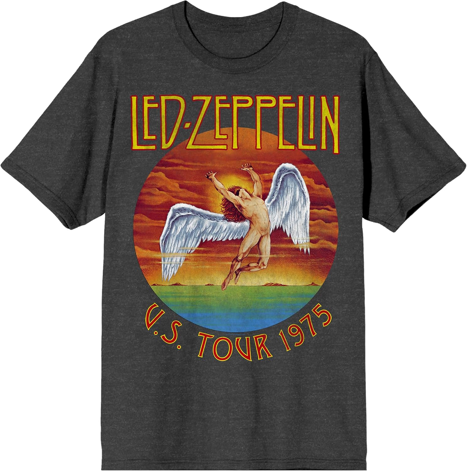 Led Zeppelin 1975 US-Tour Vintage Rock Kurzarm-T-Shirt S schwarz