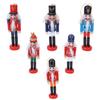 6 Pcs Nutcracker Soldier Christmas Wooden Nutcracker Soldier Tall Christmas Ornaments Figures Puppet Toy Christmas Tree Hanging Decorations Decor Gift