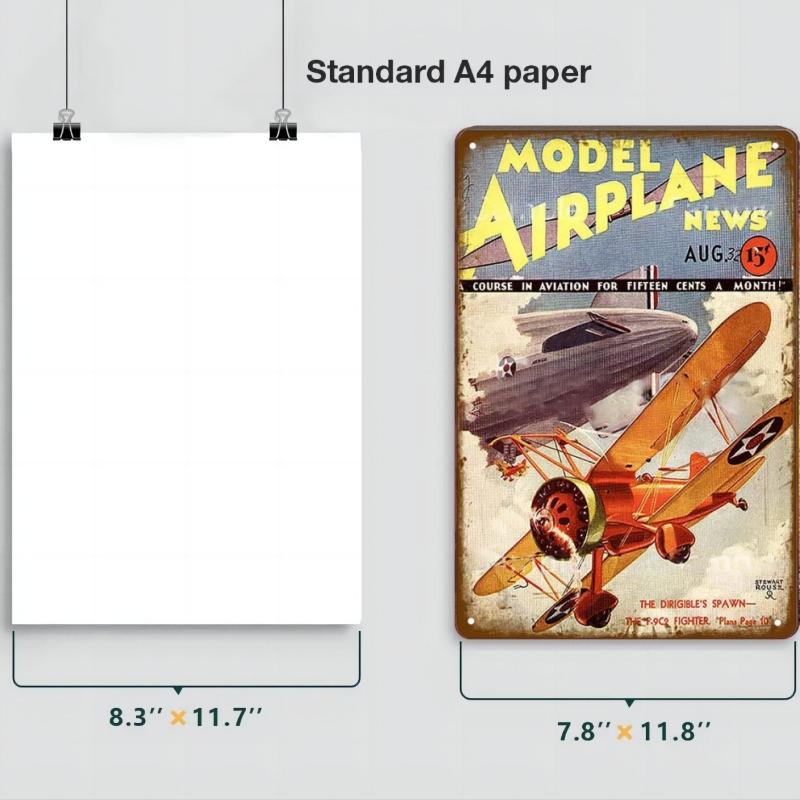 Vintage Airplane Metal Signs Fighter Jet Plane Posters Retro Aircraft Plate Metal Plaque Painting Living Room Home Wall Decor