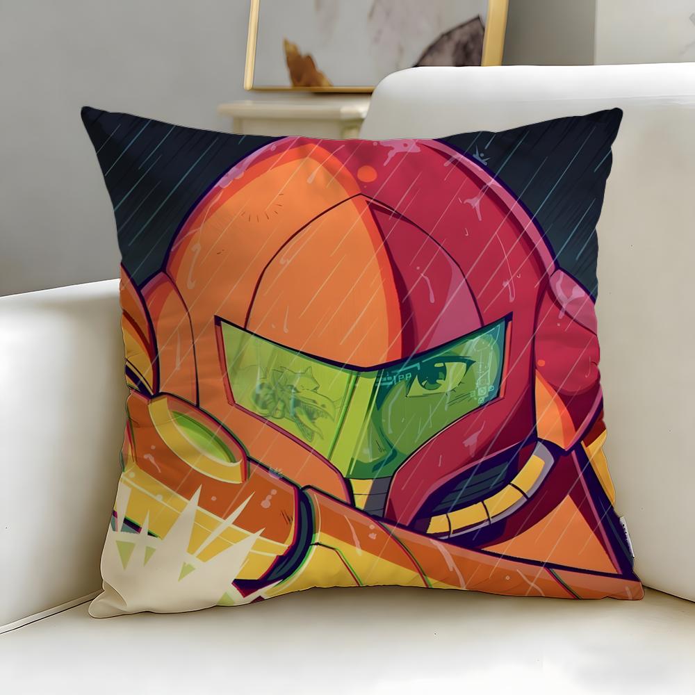 classic game Metroid Cushion Cover Soft & Easy-Wash Pillow Case – Versatile for Couch, Bed, Travel and Office