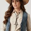 Camisa de Cowgirl de Luxo Pingente de Pescoço Liga de Zinco Liga de Zinco Corda de Couro Decoração de Amarração Chapéu de Cowboy Botas Colar Mulheres