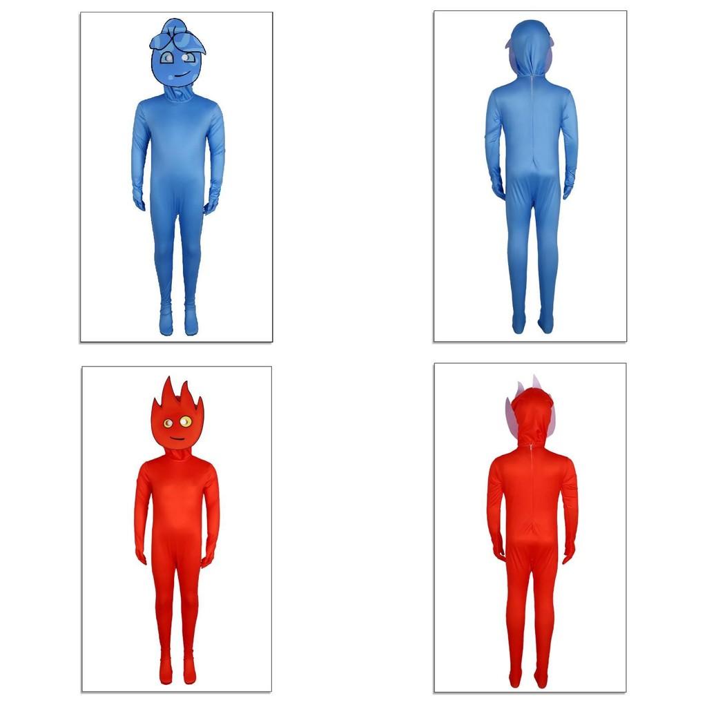 And Watergirl Fireboy Cosplays Costumes Full Body Game Performance Jumpsuit