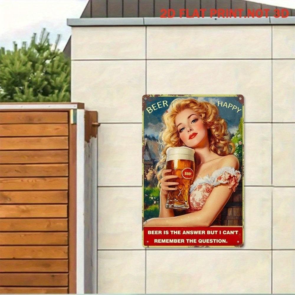 Vintage Retro Pin Up Girl Metal Sign Rustic Bar Farmhouse Garage Man Cave Pub Wall Decor