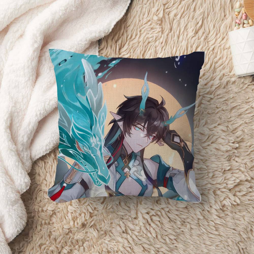 Anime Honkai Star Rail Dan Heng Cushion Cover Car Throw Pillow Case For Sofa Car Christmas Gift xcm xcm