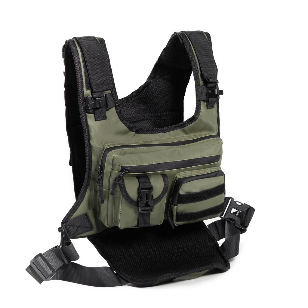 Zaino da Petto da Uomo con Sistema di Idratazione, Gilet da Pesca con Tasche Multiple per Ciclismo, Escursionismo, Campeggio, Viaggi e Corsa