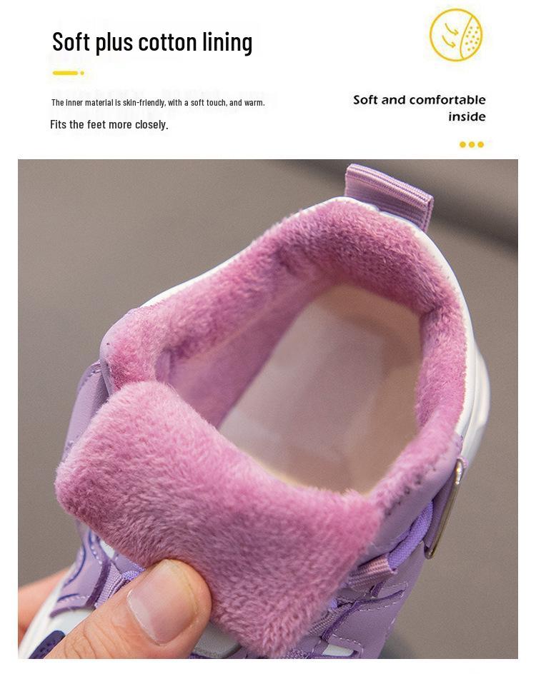 Winter Plush Warm Cotton Shoes for Kids - Trendy Casual Sports Board Shoes for Boys and Girls