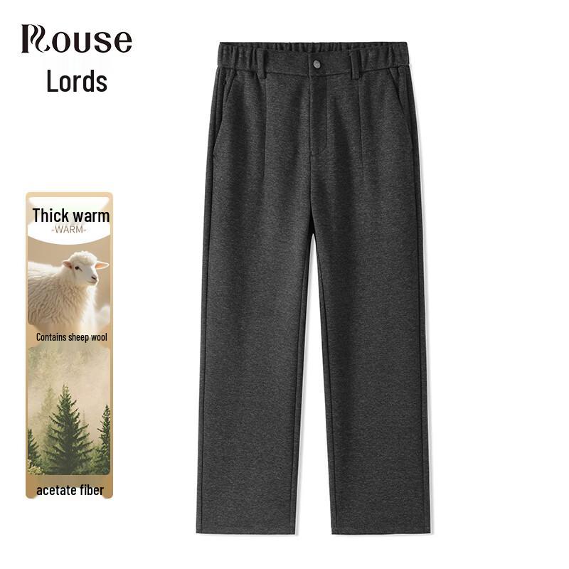 LOTTUS Men's Autumn/Winter Wool-Blend Straight-Leg Dress Pants
