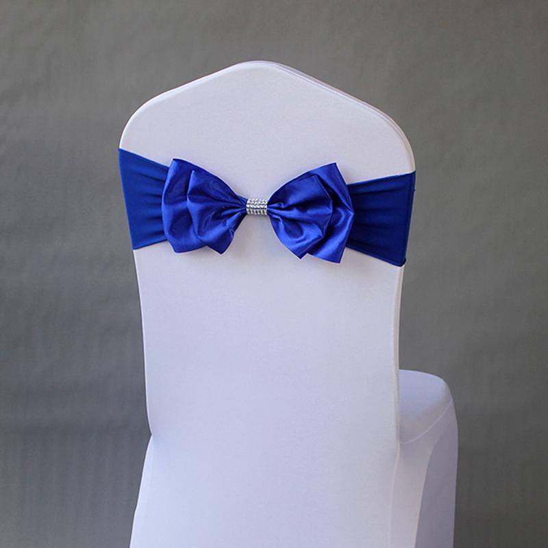 Chair Sash Satin Chair Sash Lycra Bow Tie Wedding Banquet Hotel Party Decoration