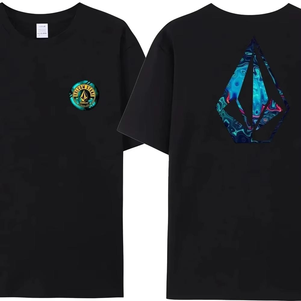 Hot Selling Volcom Obsidian Summer T-Shirt for Men in 2025, Comfortable and Fashionable Short Sleeved High-Quality pro choice