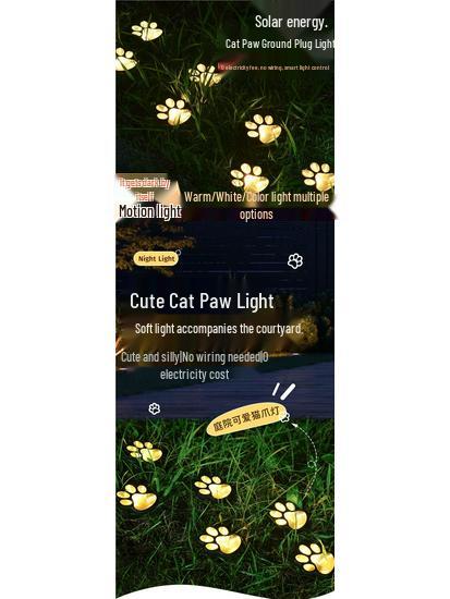 Solar Bear Paw Ground Light, Waterproof Outdoor Garden Lawn Night Light