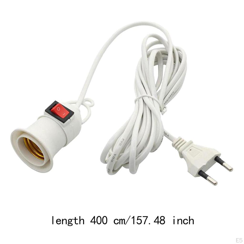 E27 Light Socket with Wire Lamp Base for Desktop Hallway Home Decoration 2m