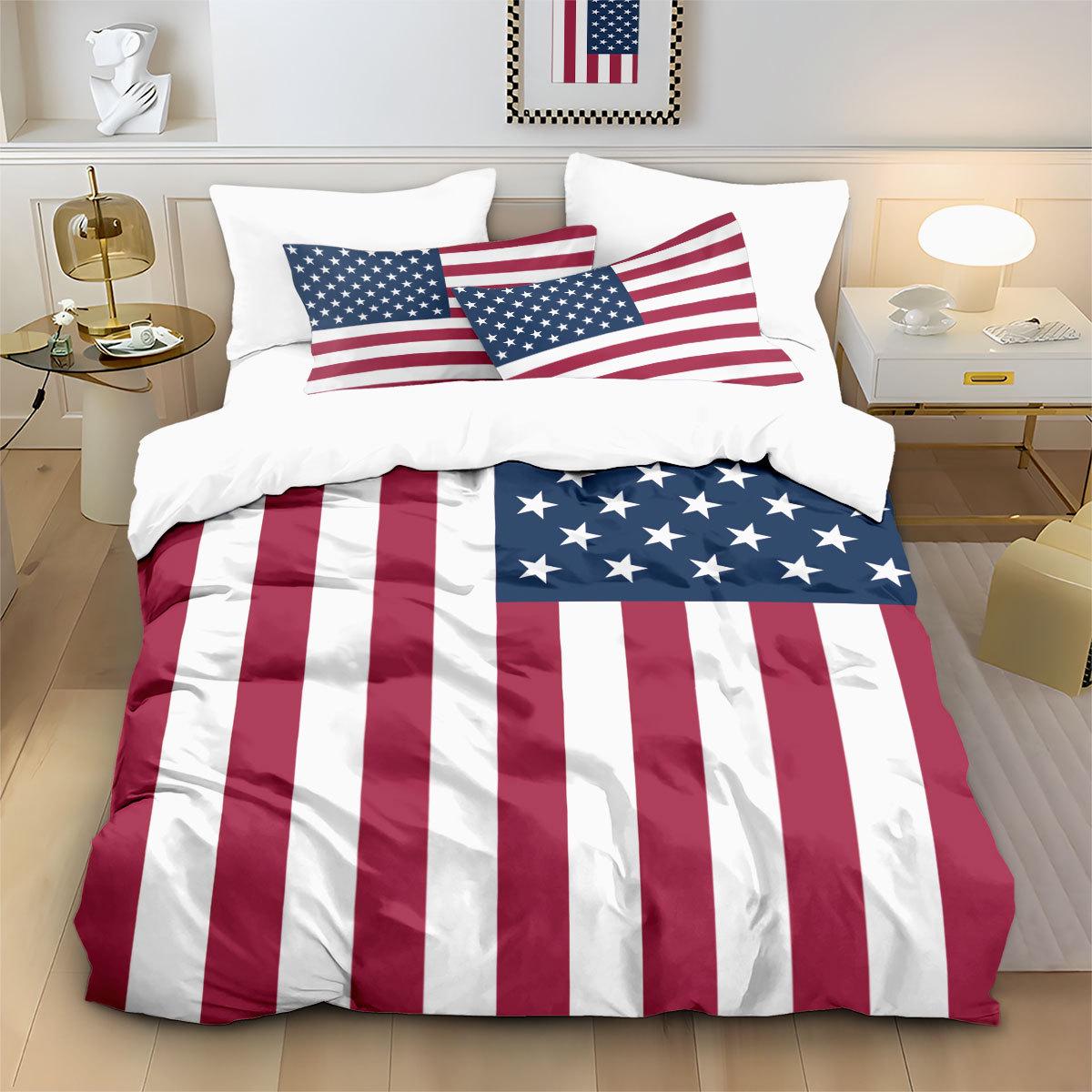 Трехсекционный комплект постельного белья с пододеяльником, флаг Чемпионата мира 2026 США/Канада/Мексика 135x200 cm (Small Single)