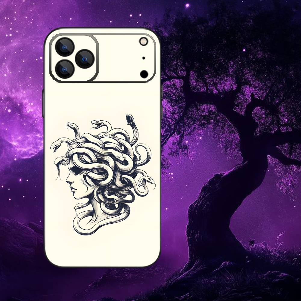 

M-Medusa Greek Mythology Phone Case For iPhone 17,16,15,14,13,12,Pro,Max,Plus,E,SE4,Air,Mini Black Soft Box iPhone17pro