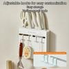 Wall-Mounted Knife & Utensil Holder No-Drilling Adhesive Rust-Resistant Knife Rack for Knives Spatulas Space-Saving Kitchen Organizer with Ventilated