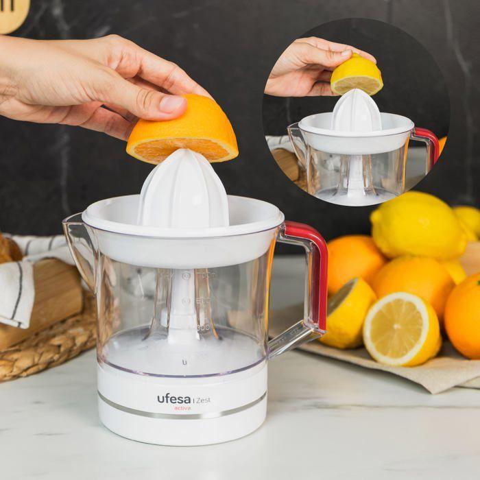 Electric Citrus Juicer - Ufesa - 25W - 0.7L - Stainless Steel - 2 Cones - Bi-directional Rotation