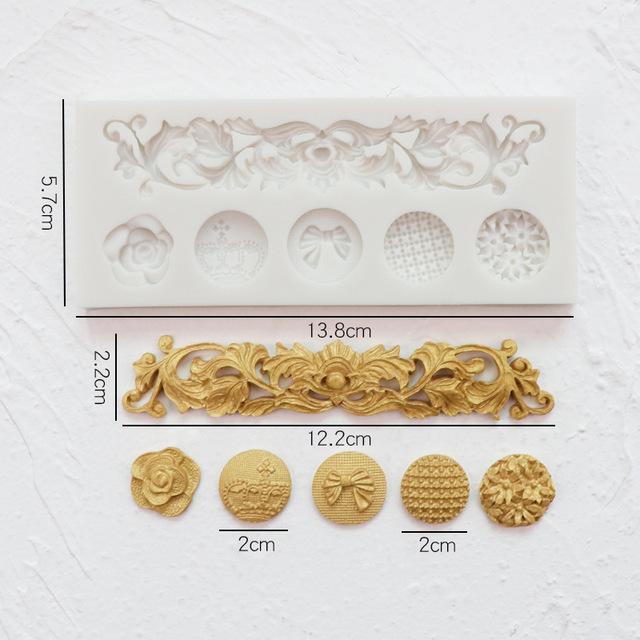 Blomsterranke Relief Silikonformer DIY Kakekant Fondant Kakedekoreringsverktøy Sugarcraft Sjokolade Leire Godteriformer