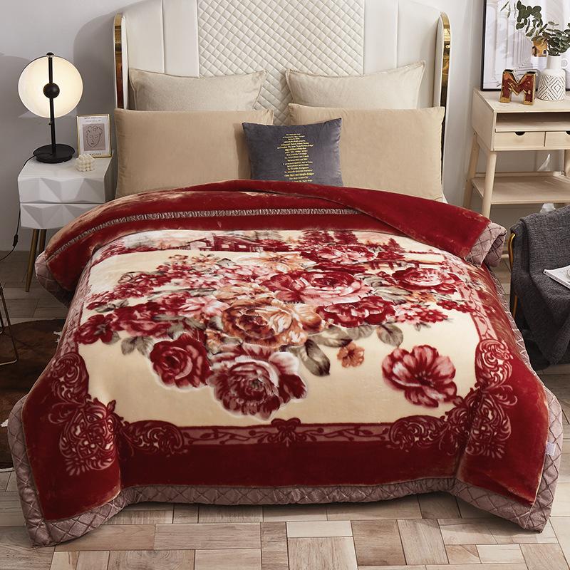 Doppellagige verdickte Raschel-Winterdecke - Ultraweiche Decke für Haushalt & Hochzeitsgeschenk